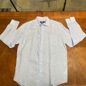 Vineyard Vines Linen Shirt Men's Large light blue